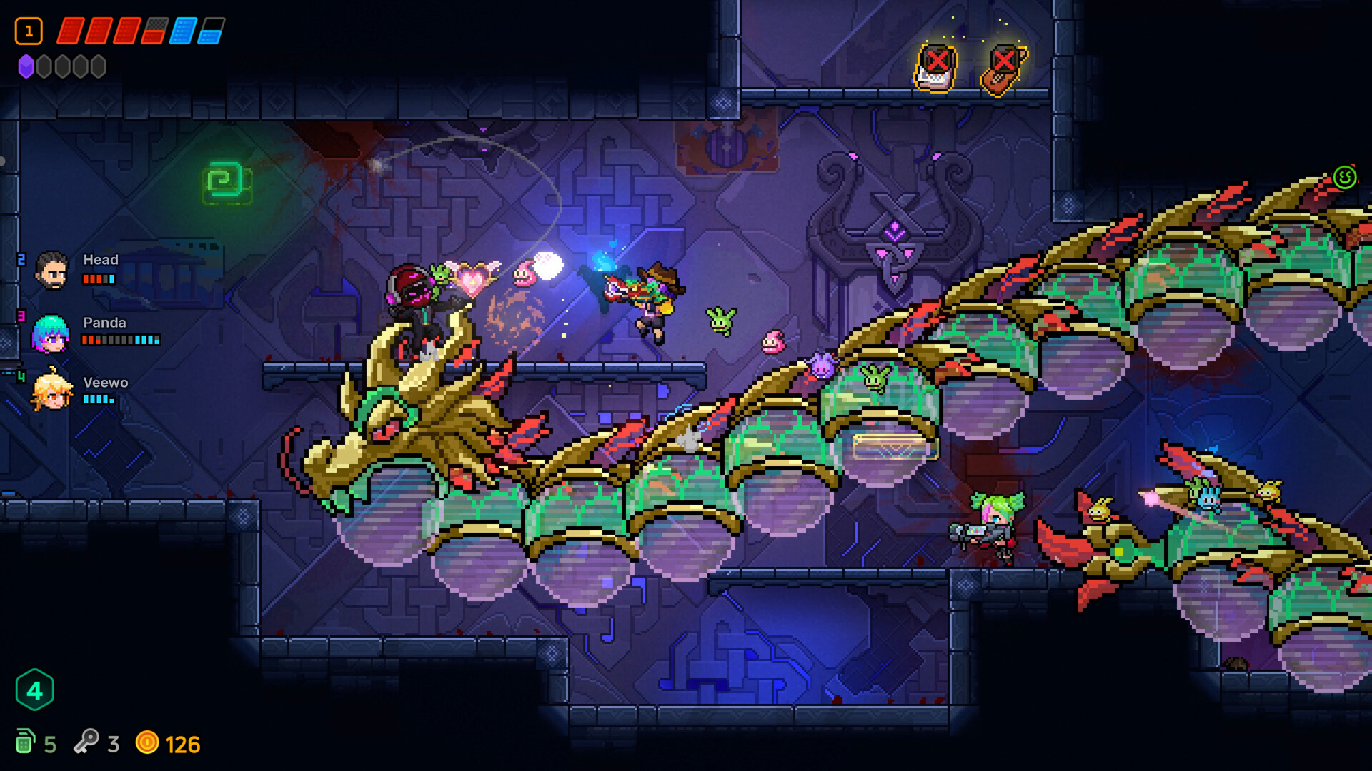 Neon pixel arena from the Steam store page